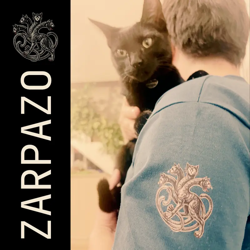 Cliente con remera Zarpazo y gato en pissa italica